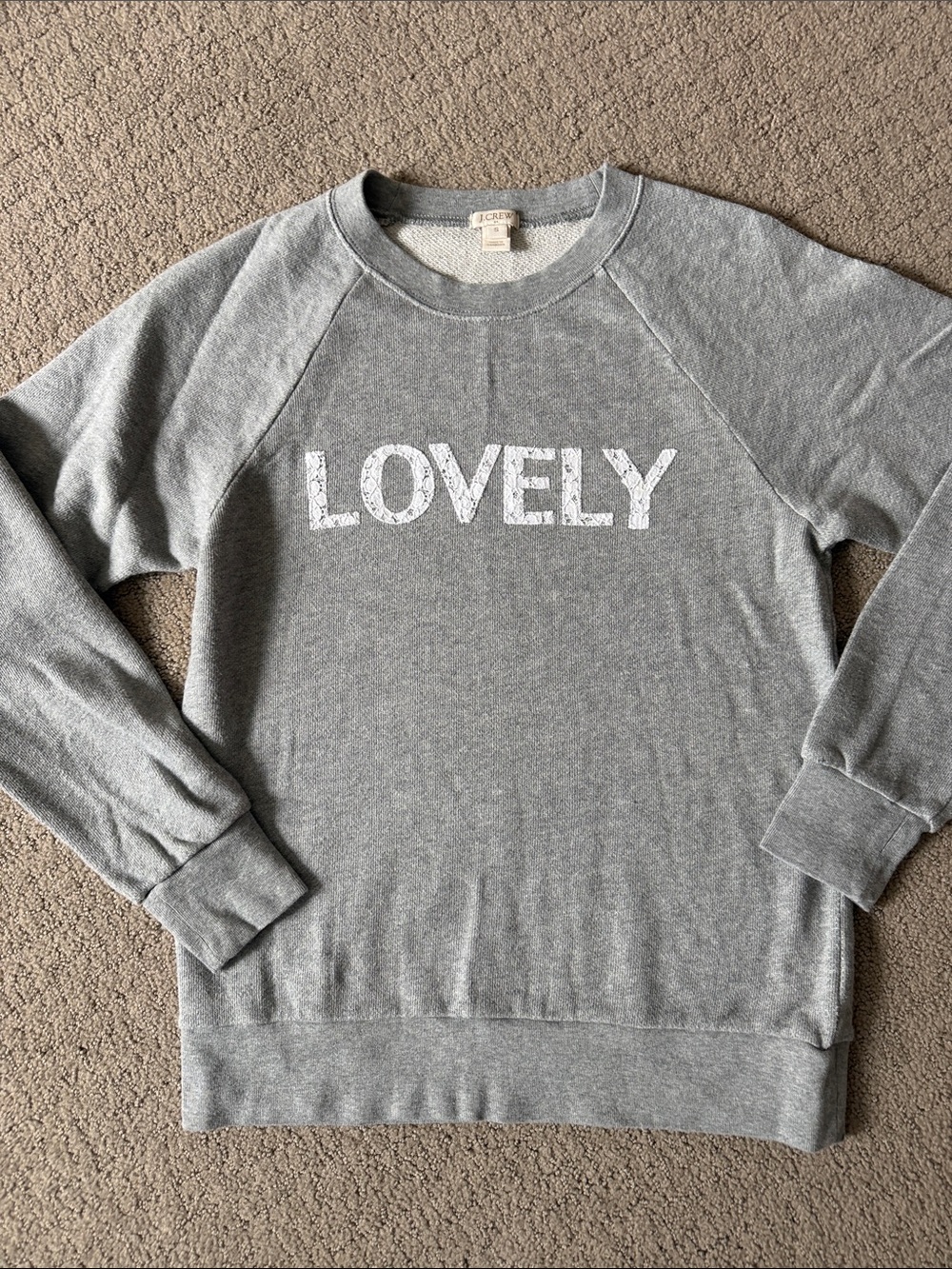 J. Crew Gray LOVELY Crewneck Sweatshirt